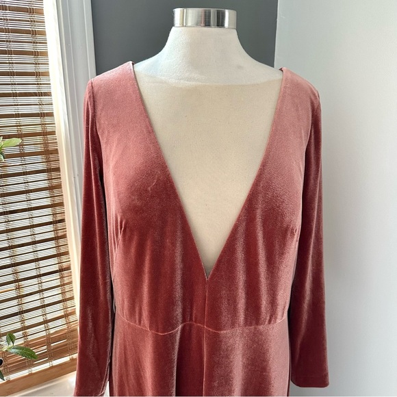 Jenny Yoo Malia Dress English Rose Long Sleeve Velvet Anthropologie Plus Sz 20 - Picture 3 of 8